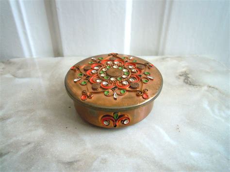 round metal enameled box|Round Enamel Jewelry Box .